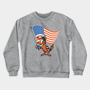 Baltimore Orioles Bird with American Flag Crewneck Sweatshirt